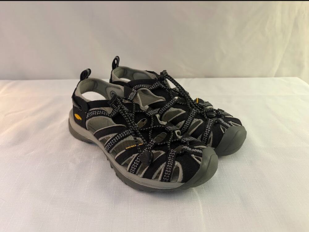 Women's Keen Waterproof Wisper Black Grey Closed Toe Sandals SZ 7 NWOT